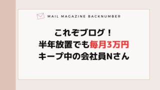 これぞブログ！半年放置でも毎月3万円キープ中の会社員Nさん